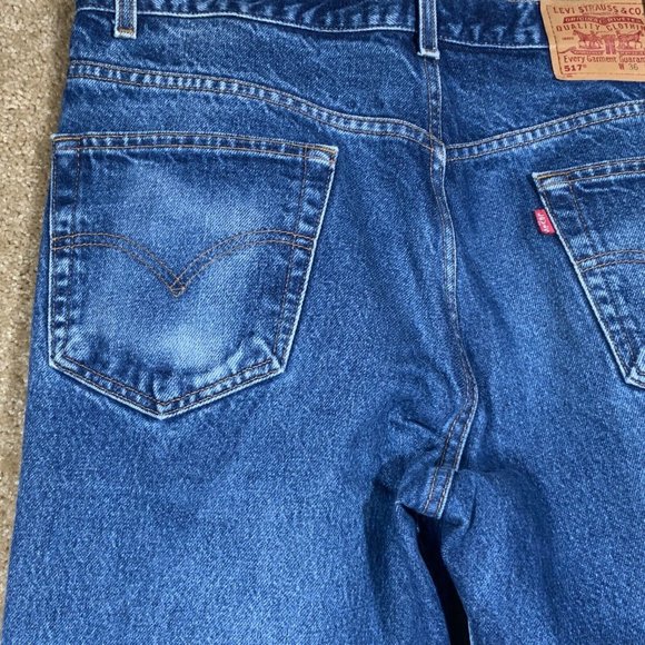 Vintage LEVIS Mens Jeans Sz 36x30 Boot Cut Red Tab Blue Denim Cotton Distressed - Picture 6 of 12